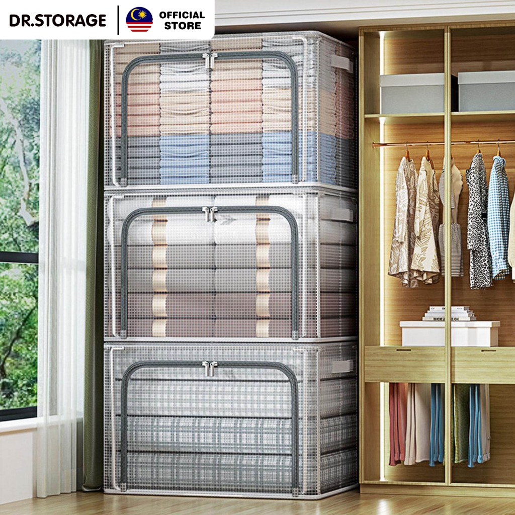 DR.STORAGE 24L/66L/100L Foldable Storage Box Organizer Kotak Baju Storage Box Simpan Barang Kotak Simpan Barang 收纳箱