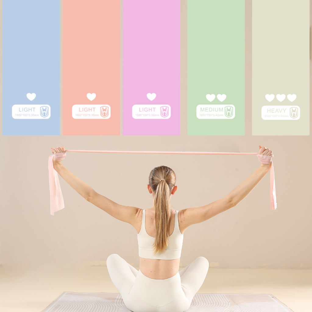 WOSWEIR Length 180cm/200cm Yoga Pilates Stretch Resistance Band For Gym Fitness Exercise Band Training Elastic Rubber Rubber