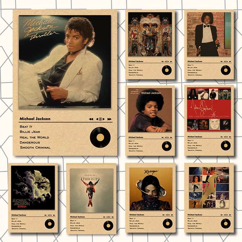 Michael Jackson Posters Hot Music Album Star Poster Rock Poster Hip Hop Posters For Living Room kraft paper Painting Art Home Wall Decor Picture