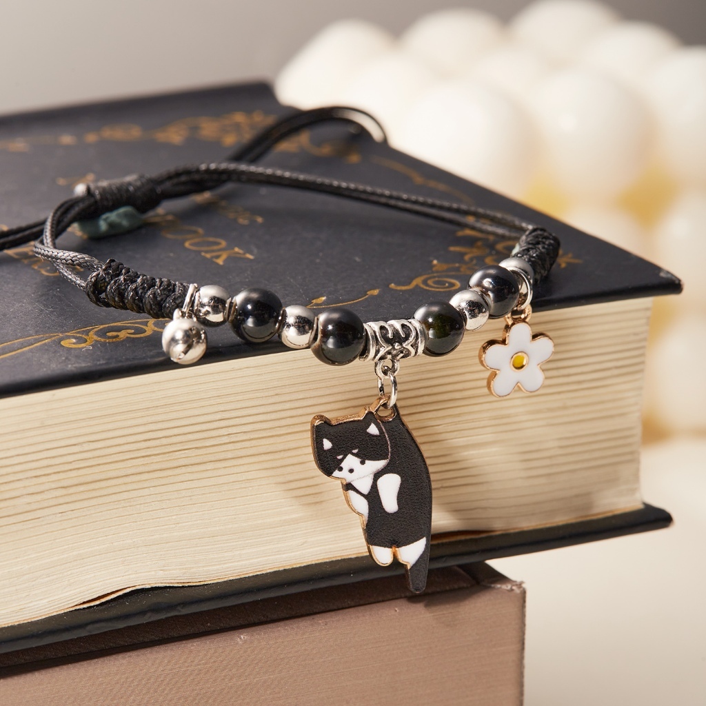 ✨ Whimsical Cat-Inspired Adjustable Braided Rope Bracelet – Handcrafted Statement Jewelry, Perfect Gift for Women & Girls