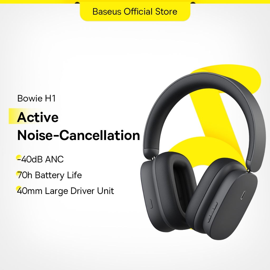 Baseus H1 Wireless Headphones ANC Bluetooth 5.2 Ultra-long Battery Life -40dB Noise Cancellation