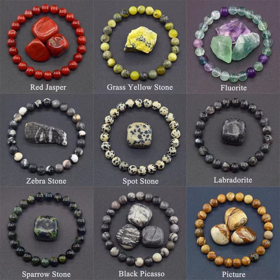 Fashion 8mm Natural Stone Beaded Bracelet Protection Attract Wealth Elastic Adjustable Bangle Women Men Lucky Balance Healing Friendship Jewelry Holiday Gift