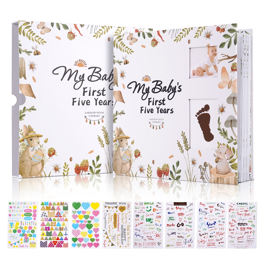Baby Memory Book Scrapbook Photo Album Pregnancy Diary Cute Animal Keepsake Record Growth Journal Hand Account For New Parents