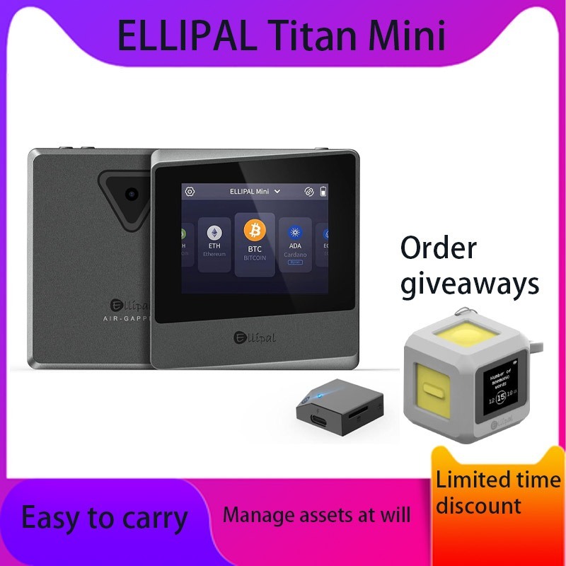 ELLIPAL Hardware Wallet, Air-gapped & Internet Isolated Security Crypto Wallet Titan Mini, 10000 coins &Token, Anti-Disassemble &Tamper Cold Wallet, Cold Storage for BTC/XRP/ETH/XL