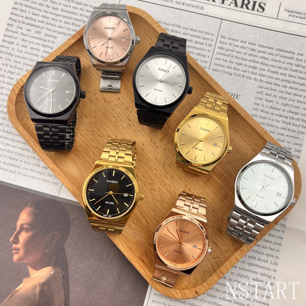 Casio quartz small disc watch for men and women, high-end cool style, simple retro temperament, digital circular compact dial, niche design