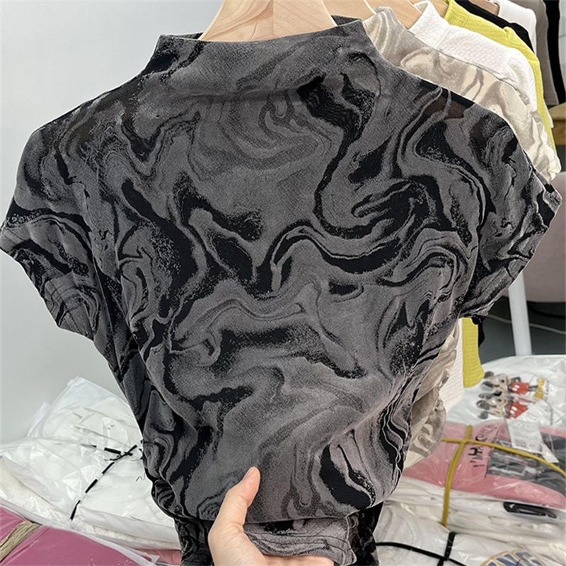 【WJZ】Women's Korean style fashion slim fit half turtleneck short sleeve T-shirt【T19】