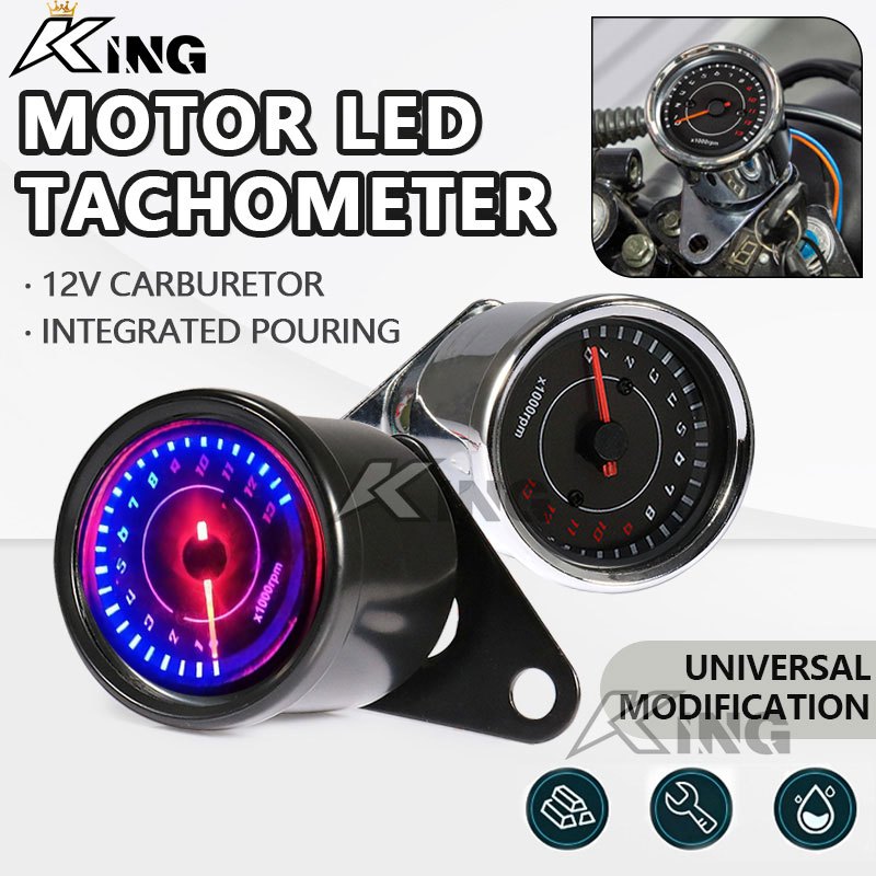 RPM METER 12V UNIVERSAL MOTORCYCLE TACHOMETER METER LED BACKLIGHT 13K RPM SPEEDOMETER SHIFT MODIFY RPM METER