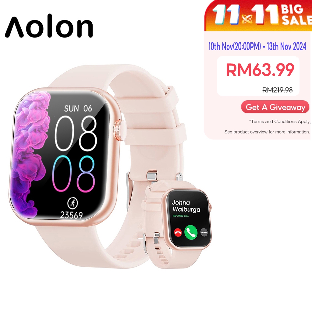 Aolon Foom Lite Bluetooth Smart Watch (Answer/Make Calls), 2023 Newest 1.83 Inch Fitness Tracker, Heart Rate/Sleep Monitor/Pedometer/Calories, Multiple Sports Modes, Waterproof