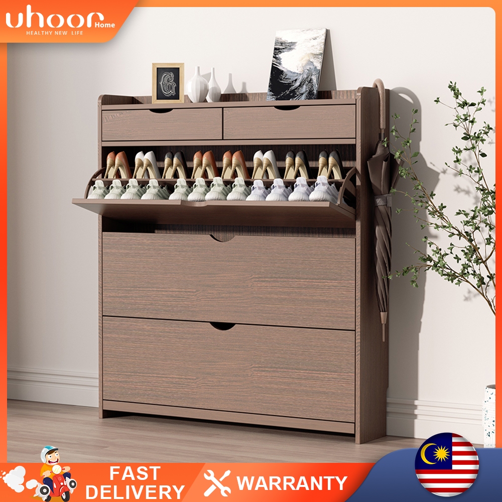 【Ready Stock】UHOOR Shoe Cabinet Shoe Rack Cabinet Shoe rack Wooden Shoe Rack Kasut Almari kasut Rack Set Saving Shoe Shelf Storage Shoe Organizer