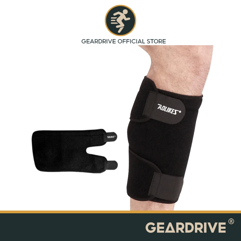 GEARDRIVE Calf Brace for Torn Calf Muscle and Shin Splint Pain Relief - Calf Compression Sleeve for Lower Leg Injury, Strain, Tear