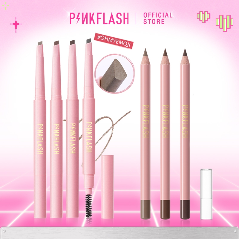 Pinkflash OhMyEmoji Eyebrow Waterproof Durable Soft Eye Brow Pencil Automatic With Brush Double Head