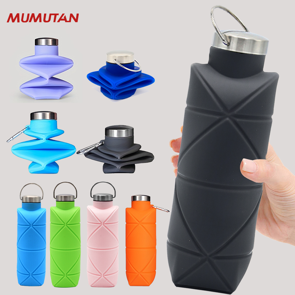 【in stock】TANLE silicone foldable water bottle is leak proof and reusable. BPAFree is suitable for sports, fitness, camping, hiking, travel, and sports, and is lightweigh/tumbler