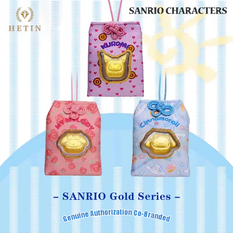 【HETIN】Sanrio Pure Gold Gold Bar Series 999/24K (0.2g) Gold Coin Sachet Pendant&hellip;