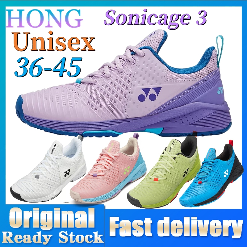 Yonex Sonicage 3 Badminton Shoes For Unisex Sneakers yonex Power Cushion Breathable ultralight Anti Slip Badminton Shoes Tennis shoes for Mens and Womens(with box)