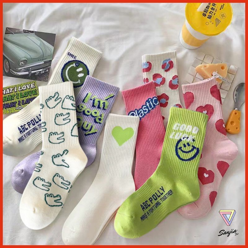 [Ready Stock]Korean socks men and socks women ins cartoon socks long socks women cute socks women