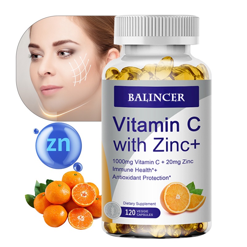 Daitea Zinc & Vitamin C Supplement - Healthy Skin, Hair & Nails, Supports Immune System, Health & Increases Cellular Energy Levels（Vitamin C 1000m）