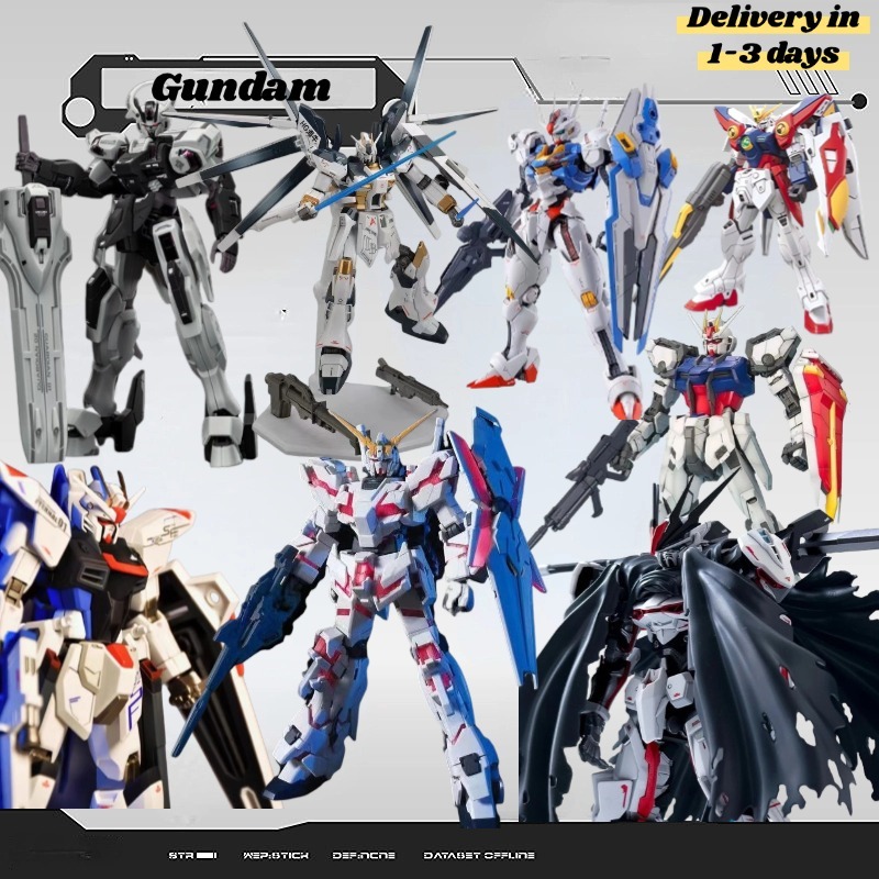 (Malay spot) Low price New Gundam assembled model HG MHF-01Ω# SEED ASTRAY Wing warrior Freedom EG 6610# White Strike Schwarette Deluxe Edition Hi-v gunpla fighter Figure model toy Plastic toys Mainan 
