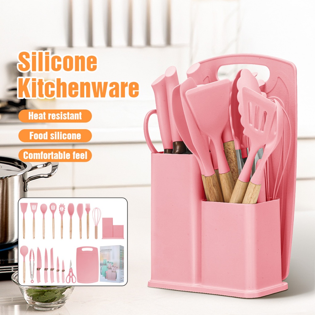 19PCS/Set, Kitchenware Set Cooking Tools Set Cutleries Set Sudip Kitchen Cookware Set Silicone Utensils Cooking Sets Baking tools and cooking kits 厨具19件套
