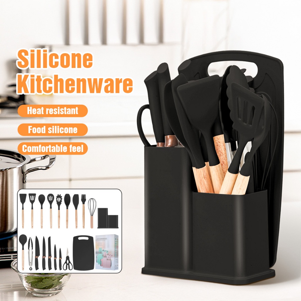 Buriny 19PCS/Set, Kitchenware Set Cooking Tools Set Cutleries Set Sudip Kitchen Cookware Set Silicone Utensils Cooking Sets Baking tools and cooking kits 厨具19件套