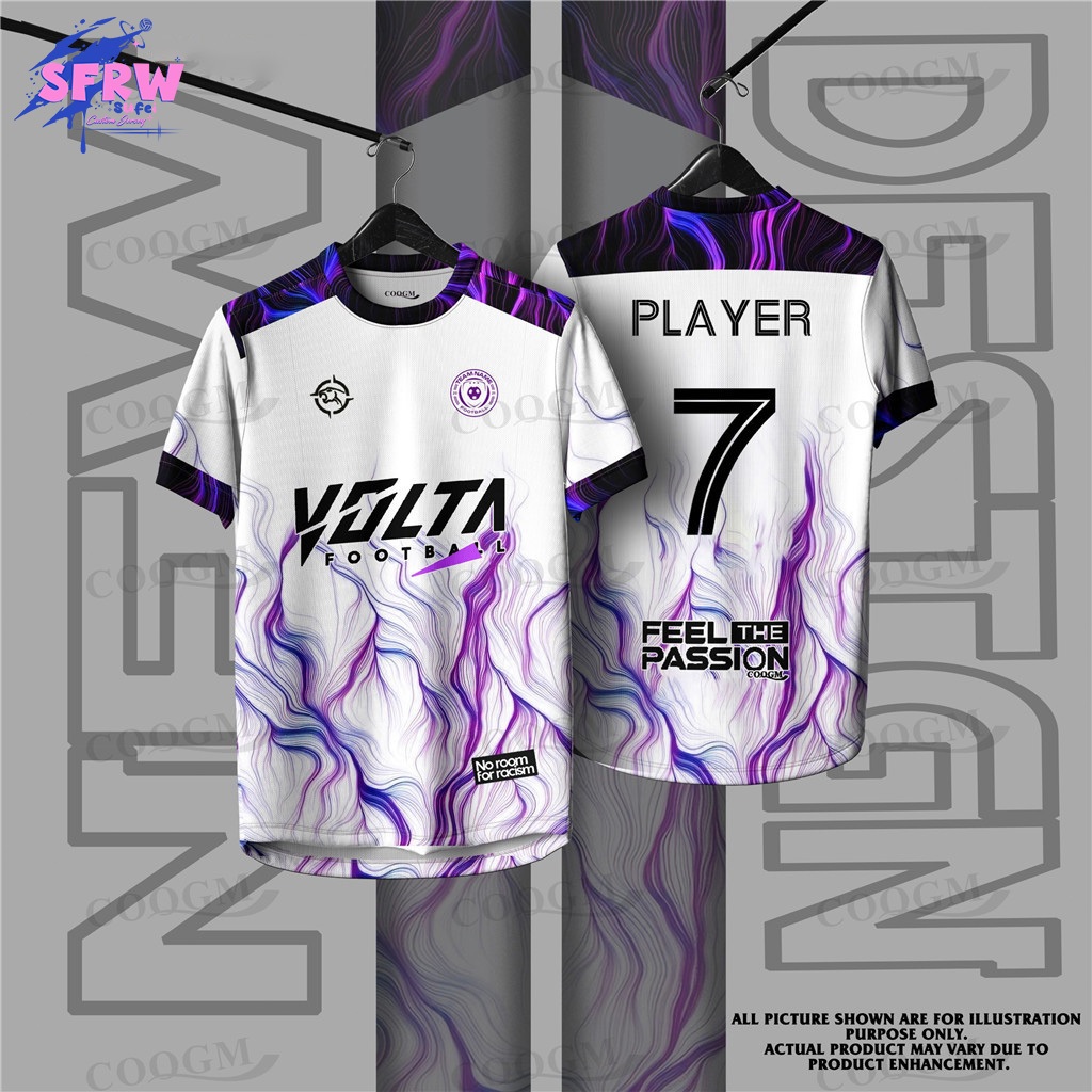 Original - Purple Classic Futsal Football Baju Jersey Custom Name Volta Jersey