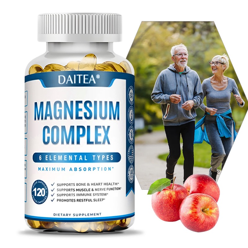 Daitea Magnesium Complex - Muscle Relaxation, Immune, Energy and Cardiovascular Support Supplement, Available in 30 / 60 / 120 Capsules