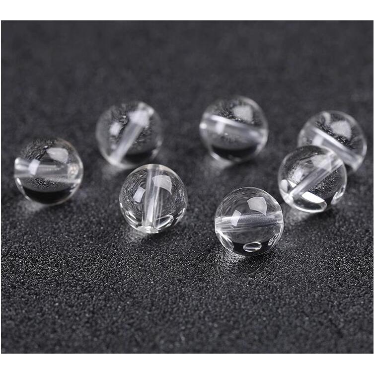Natural 7A White Crystal Loose Beads Round Beads Single DIY Handmade Beaded Bracelet Necklace Semi-finished Jewelry Accessories