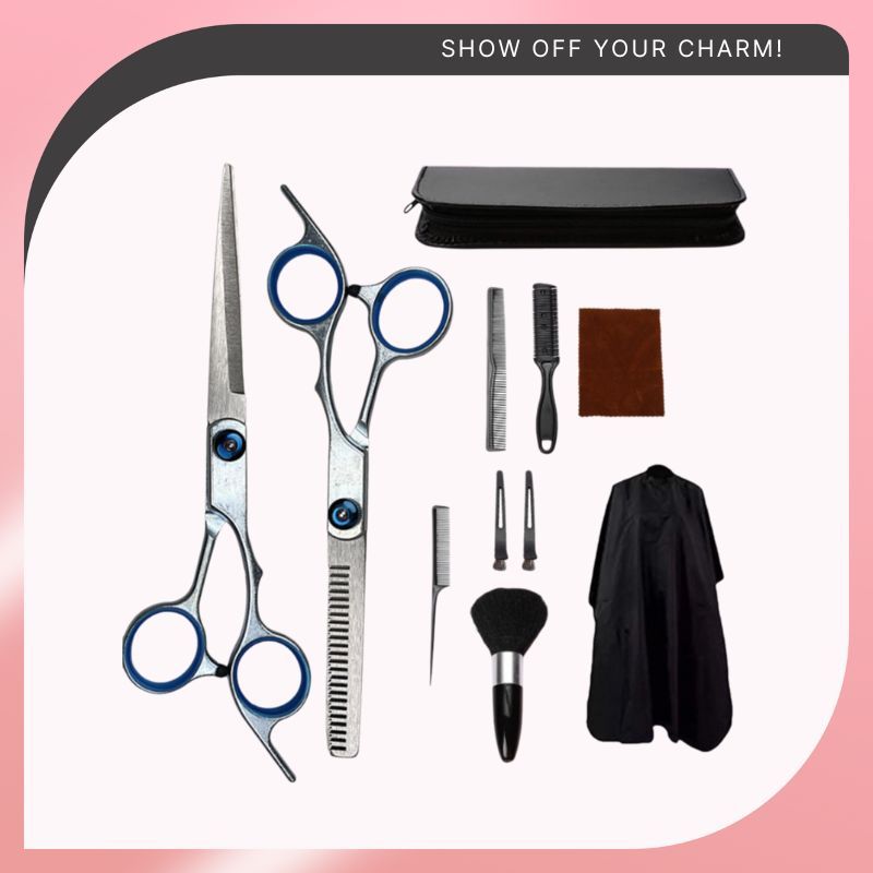 Grooming Scissors Kit 10 Pcs Barber Scissors Hair Cut Salon Hairdressing Hairdressing Shears Set