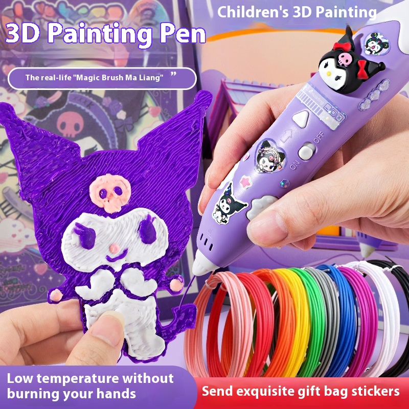 Sanrio DIY 3D Pen (Melody/Kuromi) CE Certified COLD Tip Technology!｜Safe STEM Toy for Kids 5+｜Low Temp No Burn Risk｜Create Sanrio Toys in 5 Mins