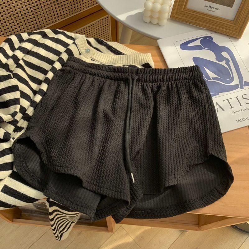 Fitness running shorts Female summer wear loose casual large size wide leg high waist A-word sports hot pants健身跑步短裤女夏外穿宽松休闲大码阔腿高腰a字运动热裤