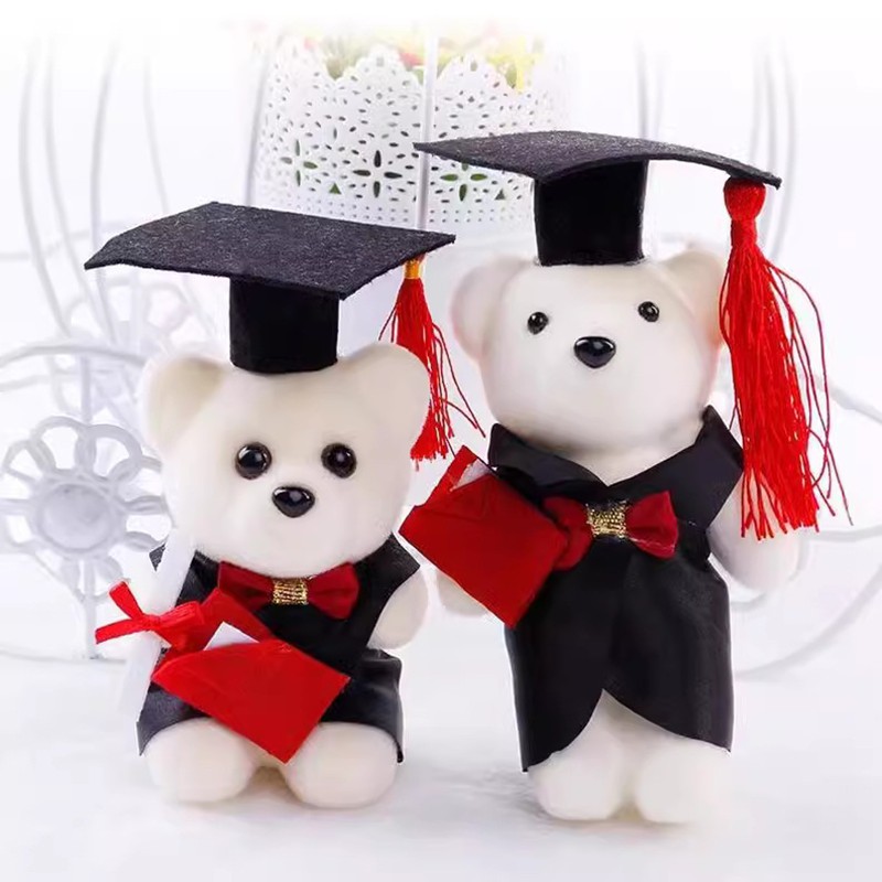 Graduation Bear Dolls Kids Adults Birthday Gifts Flower Bouquet DIY Decoration Doctor Bear Toy Graduation
