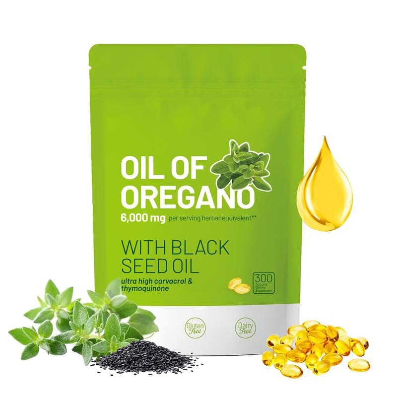 Oregano Oil softgel Black Seed Oil Antioxidant Fitness Support Dietary supplement Oregano Oil Black Seed Oil Softgel plant-based Dietary supplement