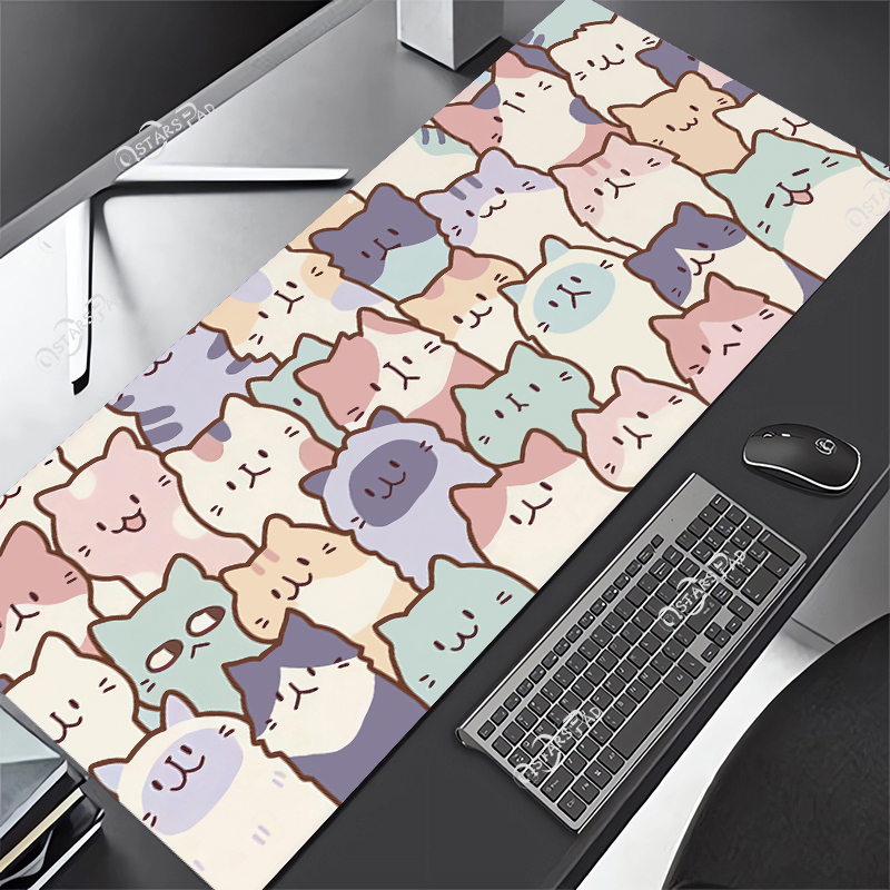 Large Anime Mouse Pad Pink Cute Cat Paw Gaming Accessories Kawaii Office Computer Keyboard Mousepad XXL PC Gamer Laptop DeskMat