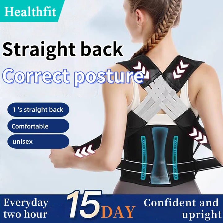 【Malaysia Stock】Breathable Back Correction Strap Adult Posture Corrector Belt Women Men Back Support Sitting Position Correction Tool
