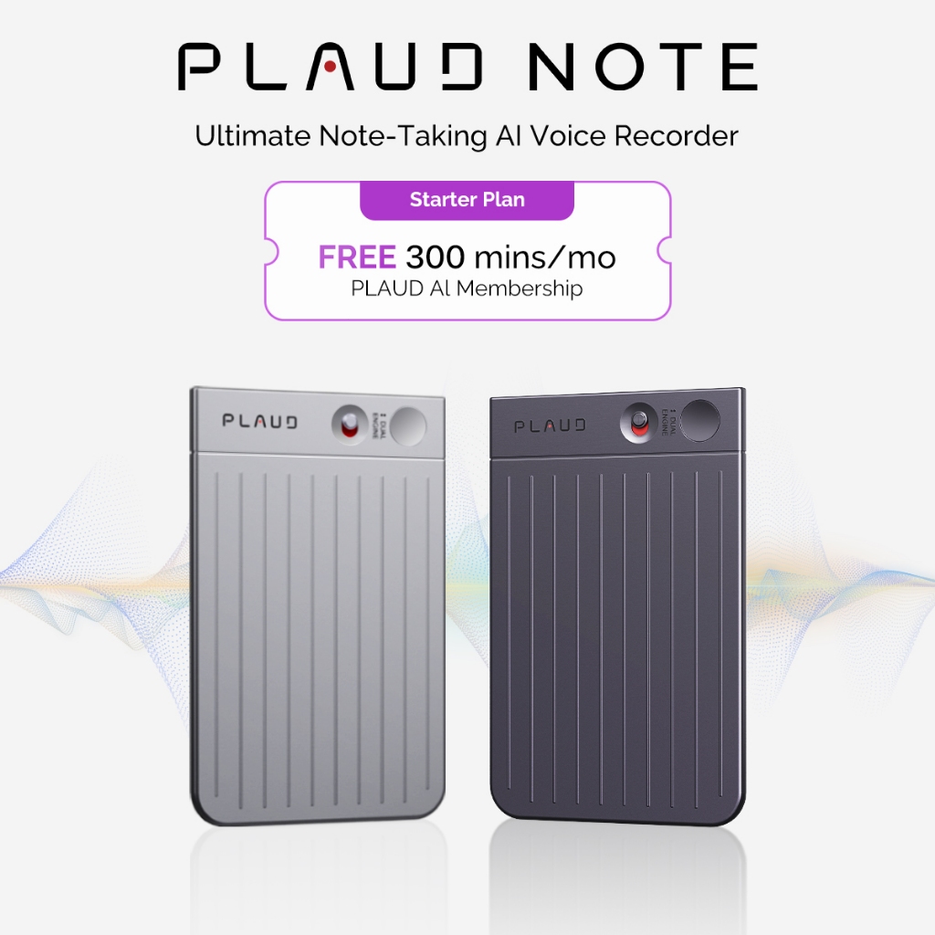 PLAUD NOTE AI Voice Recorder, AI Notetaking Device for Meetings, Lectures, Calls, AI Transcription & Summarization