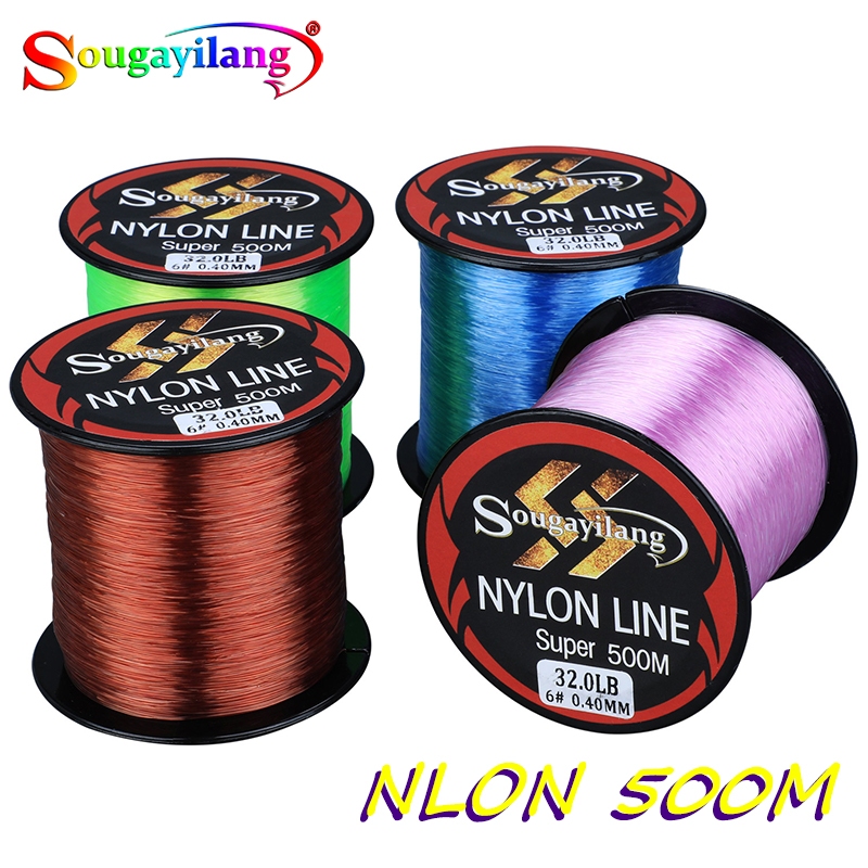 Sougayilang Nlon Fishing Line Max Test 36.3 LB 500 M 4 Colors Fishing Line for Freshwater/Saltwater Fishing(1#/2#/4#/6#/8#)