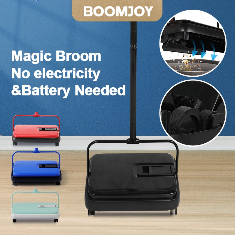 BOOMJOY Eyliden Carpet Floor Sweeper Hand Push Automatic Compact Broom