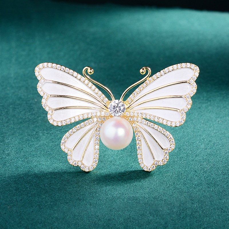 Black and white butterfly Brooch Flower Pins Elegant Pins for dress hijab pin shoulder pin