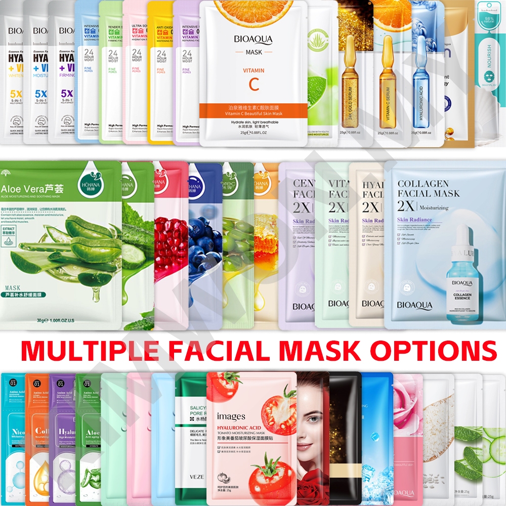 BIOAQUA nicotinamide Moisturizing Skin Care Whitening Control Oil mask Collagen Brighten Face Mask美白面膜