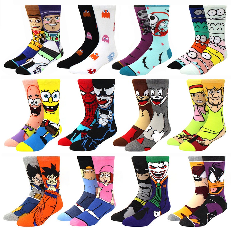 Cartoon personality men's socks trend yin yang socks hip hop harajuku funny socks