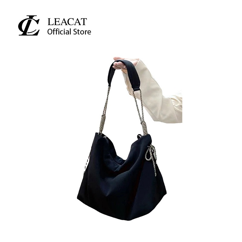 Leacat tote bag Leisure trendy knot Korean style commuting bag Large capacity single shoulder bag College student dumpling bag