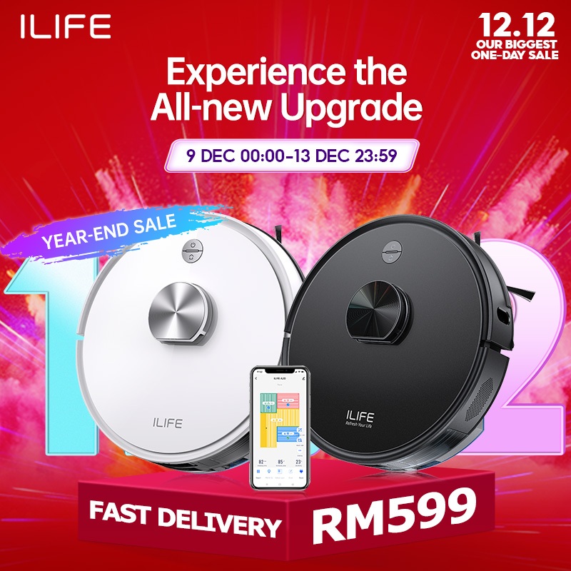 ILIFE L100 Upgraded Version A20 LDS Laser Navigation Robot Vacuum Mop Cleaner 5000Pa 3200mah APP