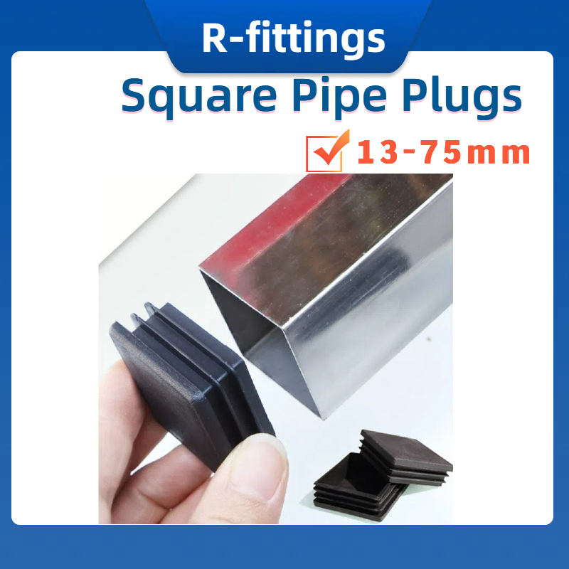 15 19 20 25 30 50mmBlack Plastic Hollow cover Blanking end caps square internal rubber cap furniture Table chair legs pipe Plug Foot Pad
