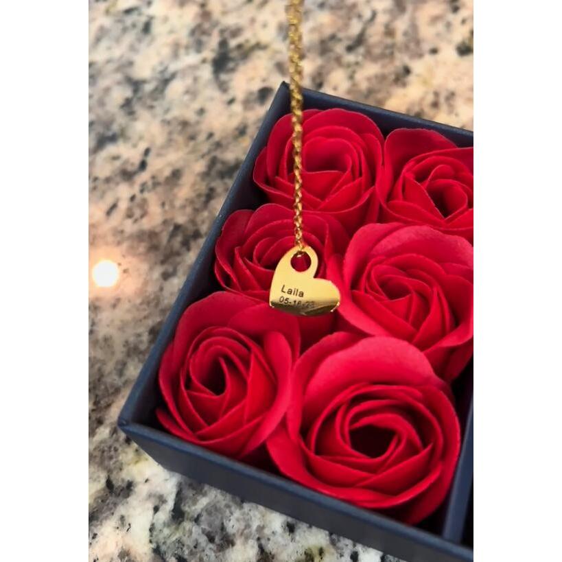Personalized Name Heart Necklace For Women Heart Charm Choker Necklace Valentines Day Gift For Girlfriend Bff Necklace Gift For Sister Daughter Birthday Gift Friendship Necklace Anniversary Heart Necklace Gift Mothers Day Gift For Mom Wife 情人节礼物桃心爱心项链