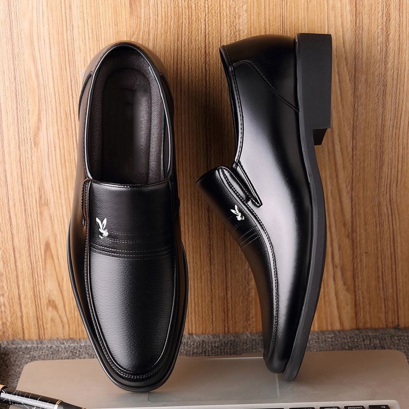 Kasut Kulit Lelaki Fashion Leather Shoes Men's Business Formal Shoes Black Casual Soft Leather Shoes#8555
