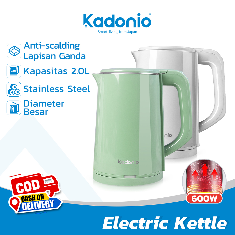 KADONIO 2.0L Electric Kettle Stainless Steel Kettle Anti-scalding Auto Swich-off Double Layer Kettle EK01