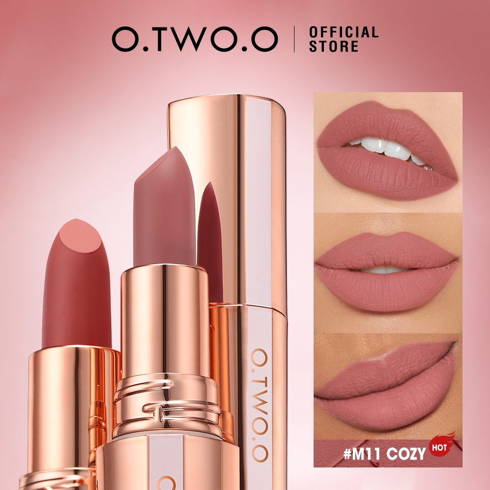 O.TWO.O Lipstick Matte Waterproof Gincu Kalis Air 11 Warna