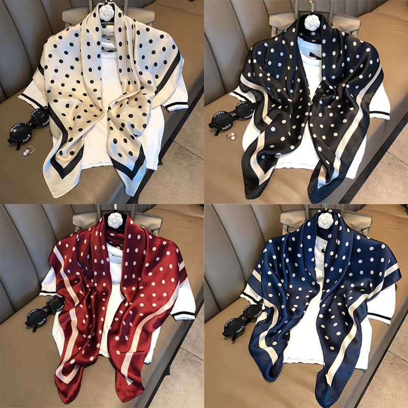 【Ready to stock】90cm Muslim tudung bawal Headscarf Hijab shawl satin turban anak tudung Silk Square Scarf 90x90cm Fashion shawl printed B102