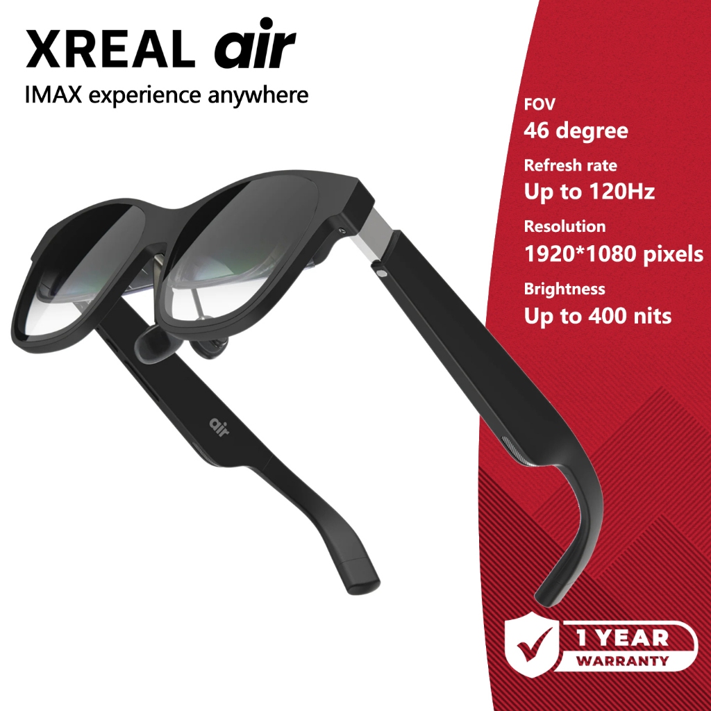 XREAL Air Smart AR Glasses Portable 130 Inches Space Giant Screen 1080p Viewing Mobile Computer 3D HD Private Cinema