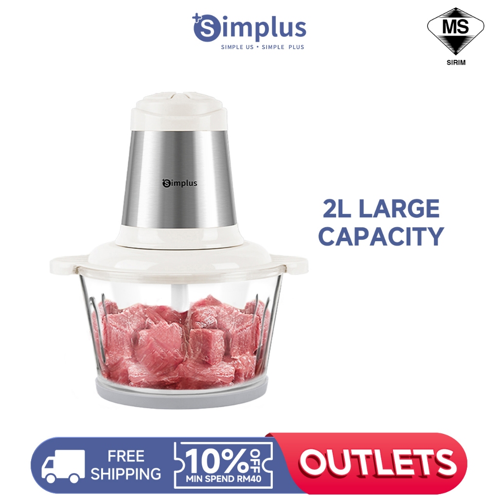 Simplus Meat Grinder 4 Stainless Steel 300W 2L Food Processor Blender 2 Speed Mode Food Grade Material DDJR003
