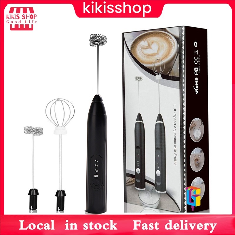 Milk Frother Electric Milk Frother Egg Beater Plus USB Charging Cable Two Stirring Heads Easily Make All Types of Food pemukul telur